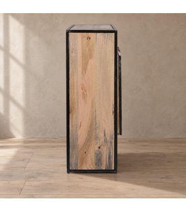 Credenza 3 ante Manchester con struttura in legno di mango