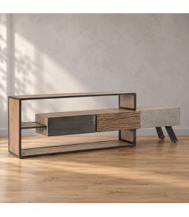 Mobile porta tv 3 cassetti Manchester con struttura in legno di mango