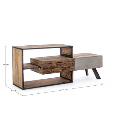 Mobile porta tv 2 cassetti Manchester con struttura in legno di mango