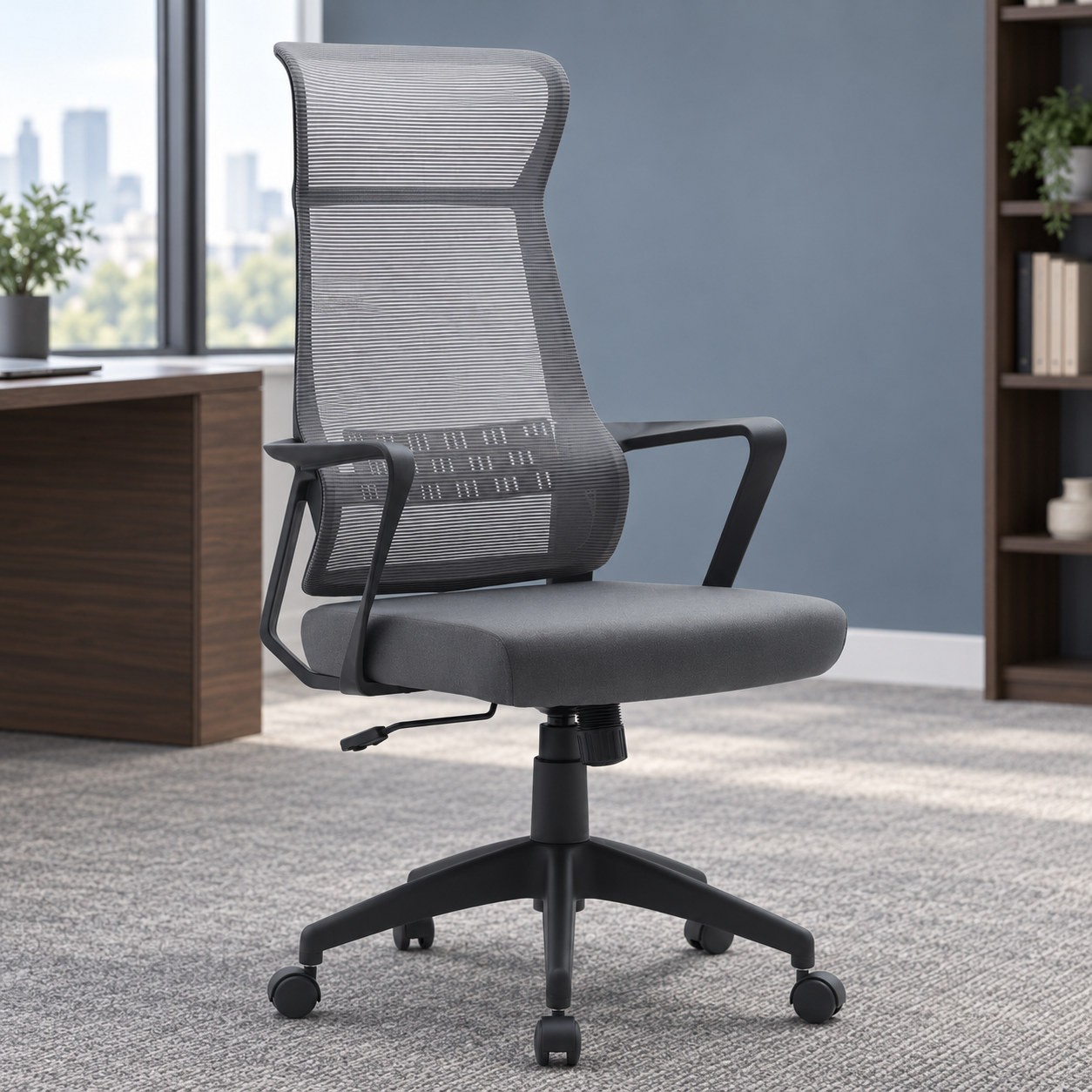 Poltrona da ufficio Hoboken 59a - 65b - 121h - 46.5/54h1 - 66/73.5h2