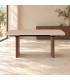 Tavolo allungabile Mailis Noce/Travertino con piano in gres
