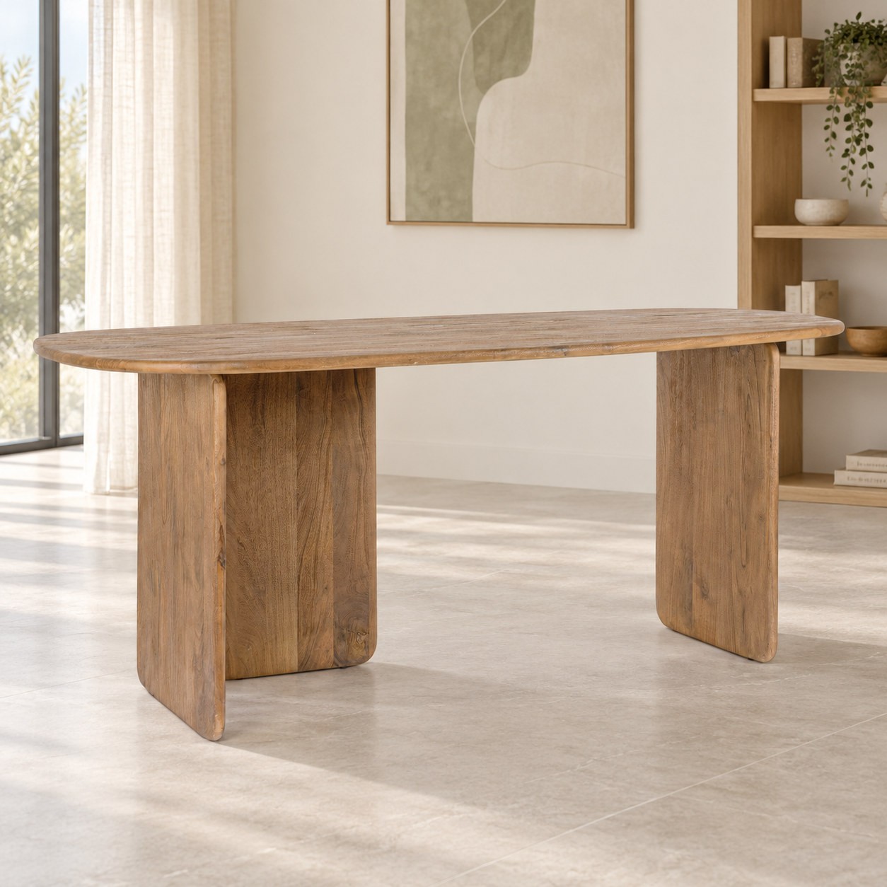 Scrivania Nayana in legno di acacia con finitura sabbiata 0747006