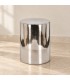 Tavolino decorativo Zalem argento altezza 43 cm in ceramica smaltata