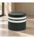 Tavolino decorativo Zalem tondo verde bianco altezza 34 cm in ceramica smaltata