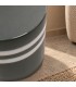 Tavolino decorativo Zalem tondo verde bianco altezza 43 cm in ceramica smaltata