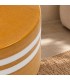 Tavolino decorativo Zalem tondo senape bianco altezza 34 cm in ceramica smaltata