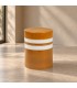 Tavolino decorativo Zalem tondo senape bianco altezza 43 cm in ceramica smaltata