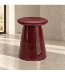 Tavolino decorativo Shilin rosso altezza 45 cm in ceramica smaltata