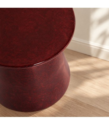 Tavolino decorativo Shilin rosso altezza 45 cm in ceramica smaltata