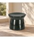 Tavolino decorativo Abbes tondo verde altezza 30 cm in terracotta smaltata