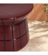 Tavolino decorativo Abbes tondo bordeaux alto 30 cm in terracotta smaltata
