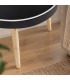 Tavolino Kelvar tondo nero e naturale con luce LED calda