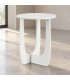 Tavolino Myros tondo bianco in MDF con luce LED fredda