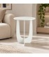 Tavolino Myros tondo bianco in MDF con luce LED fredda