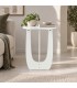 Tavolino Myros tondo bianco in MDF con luce LED fredda