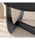 Tavolino Myros tondo nero in MDF con luce LED fredda