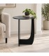 Tavolino Myros tondo nero in MDF con luce LED fredda