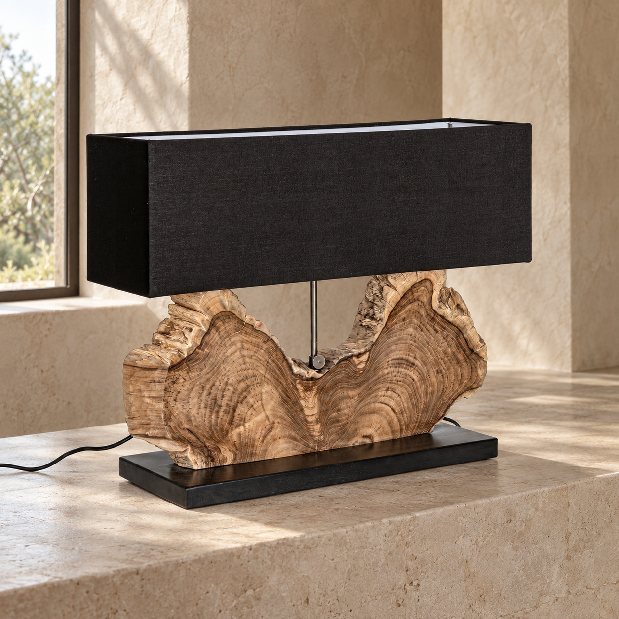 Lampada da tavolo Naga nero altezza 55 cm con attacco E27