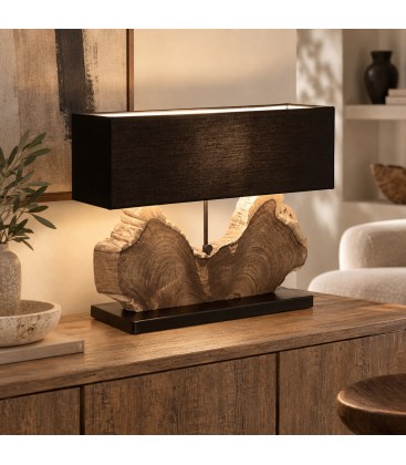 Lampada da tavolo Naga nero altezza 55 cm con attacco E27