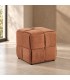 Pouf Orlyn quadrato intrecciato cognac altezza 40 cm con rivestimento effetto velluto