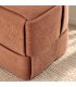 Pouf Orlyn quadrato intrecciato cognac altezza 40 cm con rivestimento effetto velluto