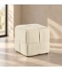Pouf Orlyn quadrato intrecciato avorio altezza 40 cm con rivestimento effetto velluto