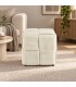 Pouf Orlyn quadrato intrecciato avorio altezza 40 cm con rivestimento effetto velluto