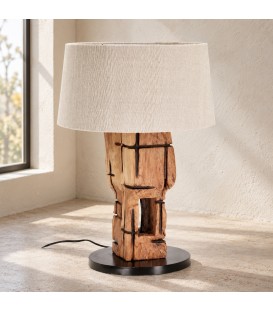 Lampada da tavolo Kleta beige altezza 53 cm con attacco E27