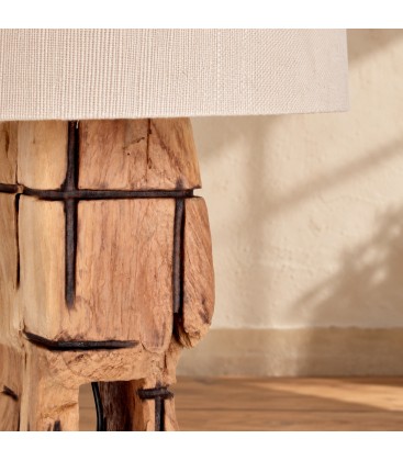 Lampada da tavolo Kleta beige altezza 53 cm con attacco E27