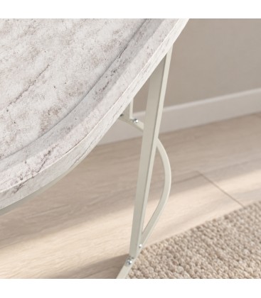 Tavolino ovale Eydis grigio chiaro con piano in MDF