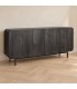 Credenza 4 ante Orissa nera in legno di mango