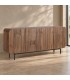 Credenza 4 ante Orissa naturale con struttura in legno di mango