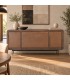 Credenza 4 ante Orissa naturale con struttura in legno di mango