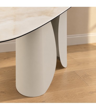 Consolle Ardis beige chiaro con piano in ceramica effetto onice