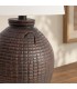 Lampada da tavolo Linea con paralume bianco e base in teak riciclato