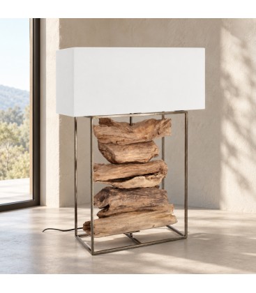 Lampada da tavolo Kubi bianco altezza 76 cm con attacco E27