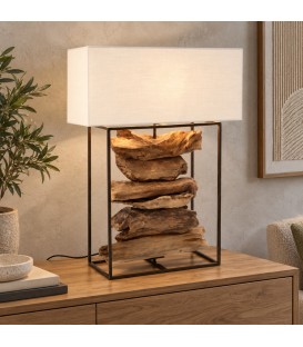 Lampada da tavolo Kubi bianco altezza 76 cm con attacco E27