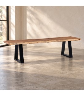 Panca Artur con struttura in legno di acacia