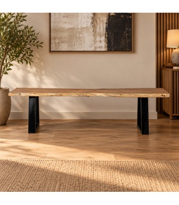 Panca Artur con struttura in legno di acacia