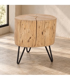 Sgabello Artur altezza 35 cm con struttura in legno di acacia