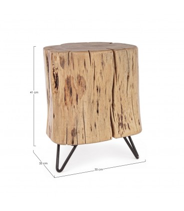 Sgabello Artur altezza 41 cm con struttura in legno di acacia