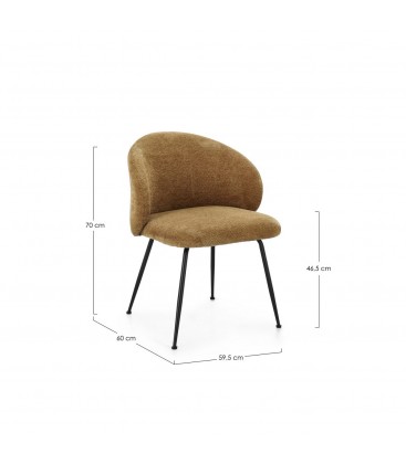 Sedia Gesien ocra con rivestimento in poliestere