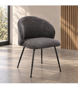 Sedia Gesien grigio scuro con rivestimento in poliestere
