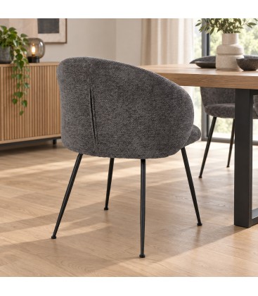 Sedia Gesien grigio scuro con rivestimento in poliestere