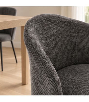 Sedia Gesien grigio scuro con rivestimento in poliestere