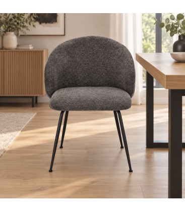 Sedia Gesien grigio scuro con rivestimento in poliestere