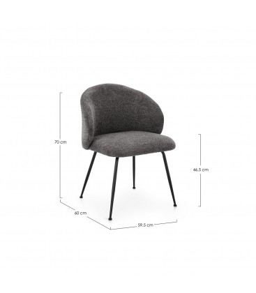 Sedia Gesien grigio scuro con rivestimento in poliestere