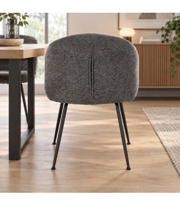 Sedia Gesien grigio scuro con rivestimento in poliestere