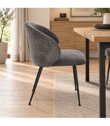 Sedia Gesien grigio scuro con rivestimento in poliestere