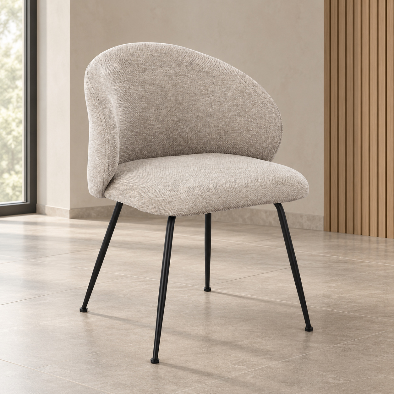 Sedia Gesien grigio con rivestimento in poliestere